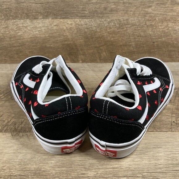 VANS Old Skool Hearts Love Black Red White RARE Shoes Sneakers Womens 8 NEW - Picture 5 of 9
